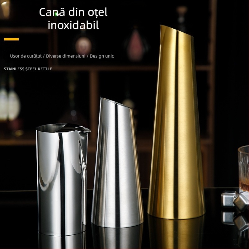 Dispenser de vin din oțel inoxidabil pentru bar, decantor, 601–700 ml, culoare aurie.