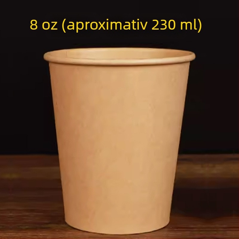 Pahar de unică folosință din hârtie kraft, mare, grosime extra, 201-300 ml, izolat, pentru ceai și lapte, uz casnic și comercial