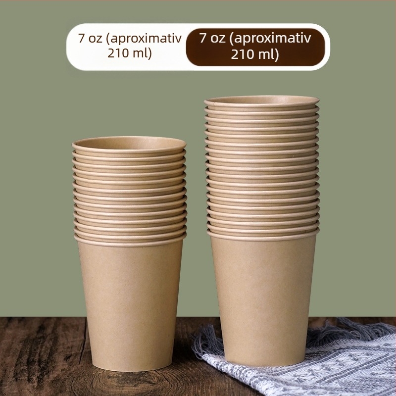 Pahar de unică folosință din hârtie kraft, mare, grosime extra, 201-300 ml, izolat, pentru ceai și lapte, uz casnic și comercial