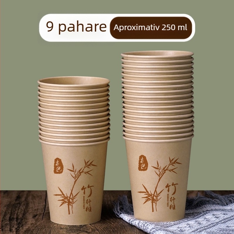 Pahar de unică folosință din hârtie kraft, mare, grosime extra, 201-300 ml, izolat, pentru ceai și lapte, uz casnic și comercial
