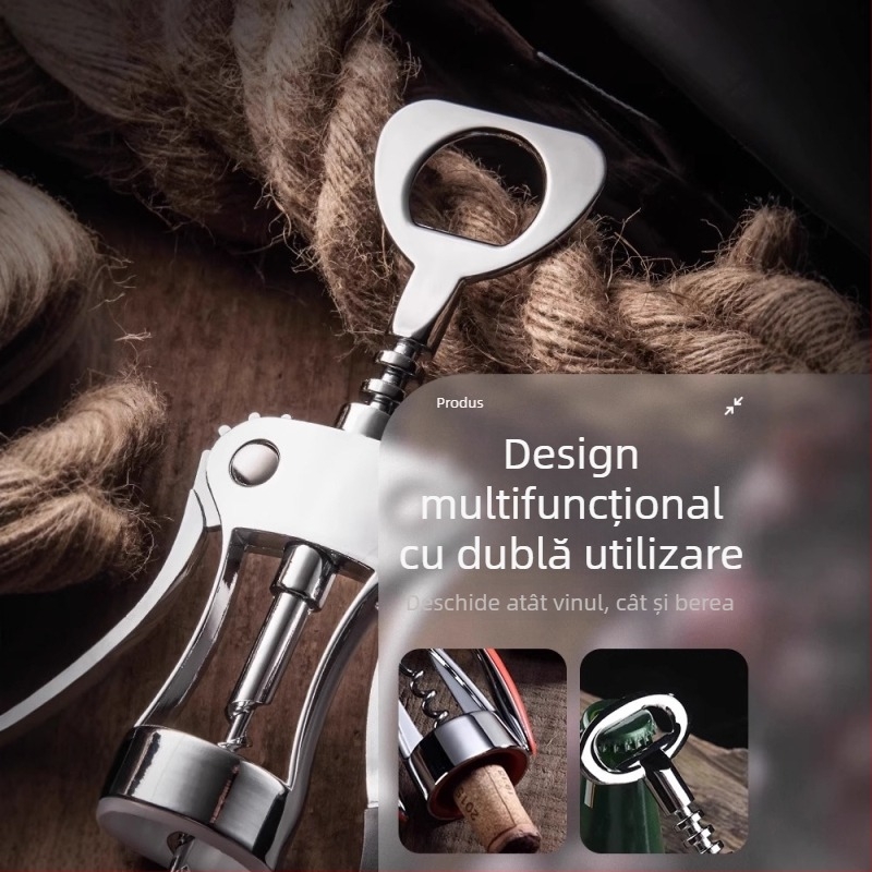 Deschizător de sticle de vin din aliaj de zinc – creativ, multifuncțional, portabil pentru uz casnic