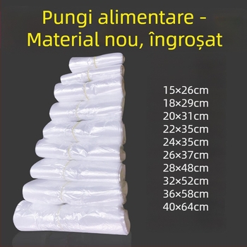 Sac de plastic alb, de unică folosință, transparent, pentru ambalare la livrare