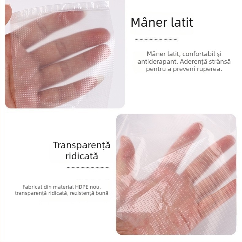 Sac de plastic alb, de unică folosință, transparent, pentru ambalare la livrare