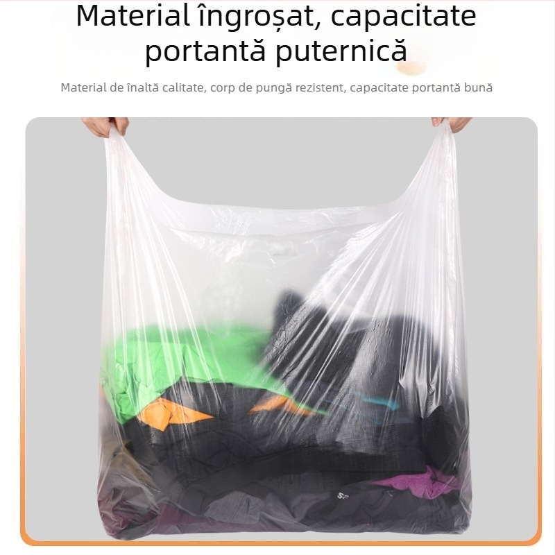 Sac de plastic alb, de unică folosință, transparent, pentru ambalare la livrare
