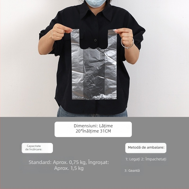 Sac de plastic alb, de unică folosință, transparent, pentru ambalare la livrare