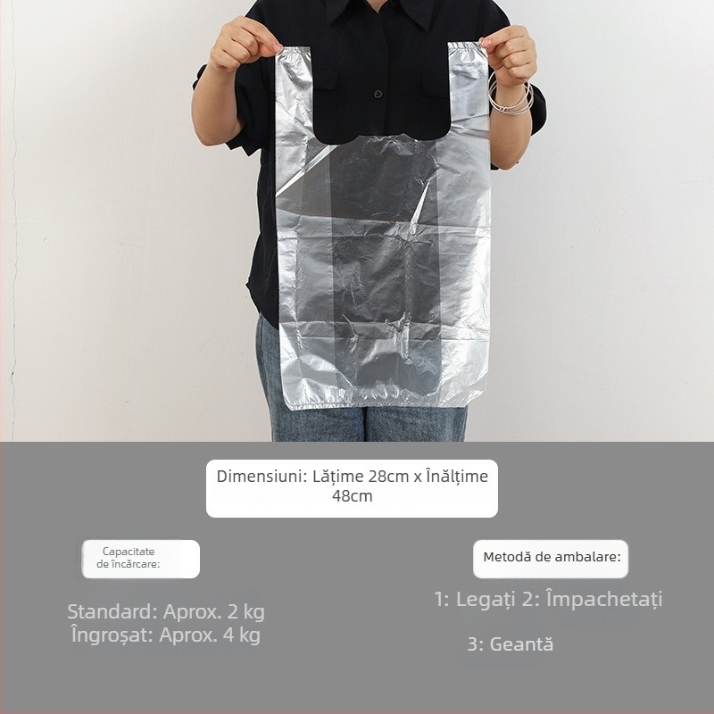 Sac de plastic alb, de unică folosință, transparent, pentru ambalare la livrare