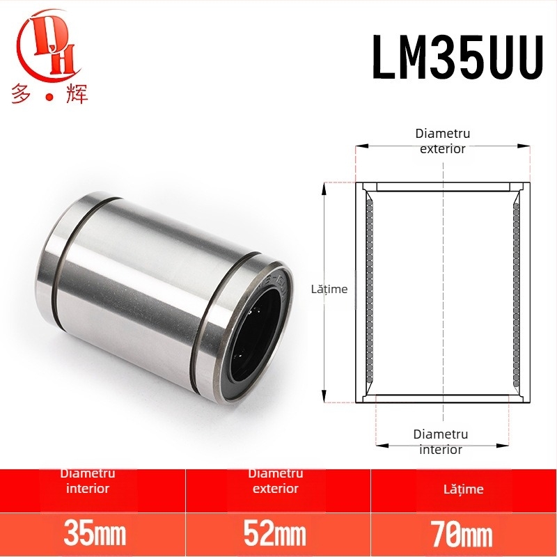 Rulmenți liniari LM seria (LM3UU–LM40UU) din oțel de rulment