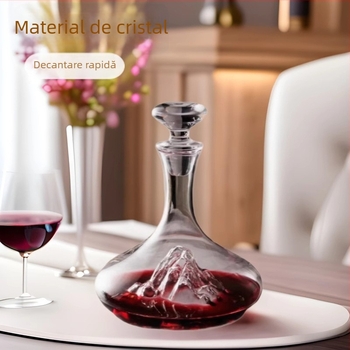 Decanter Waterfall Blue Mountain din cristal, bază Jinshan iceberg, pentru hoteluri și cluburi cu logo personalizat
