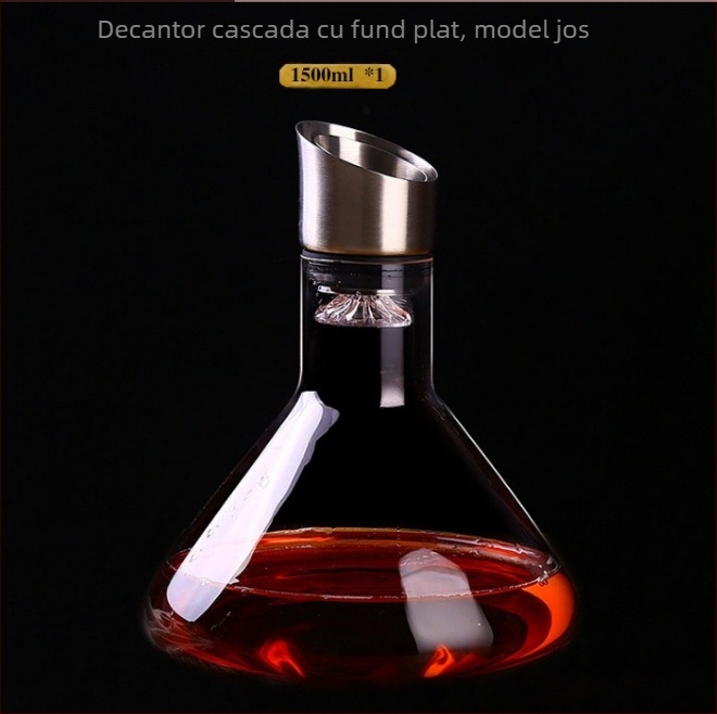 Decanter Waterfall Blue Mountain din cristal, bază Jinshan iceberg, pentru hoteluri și cluburi cu logo personalizat