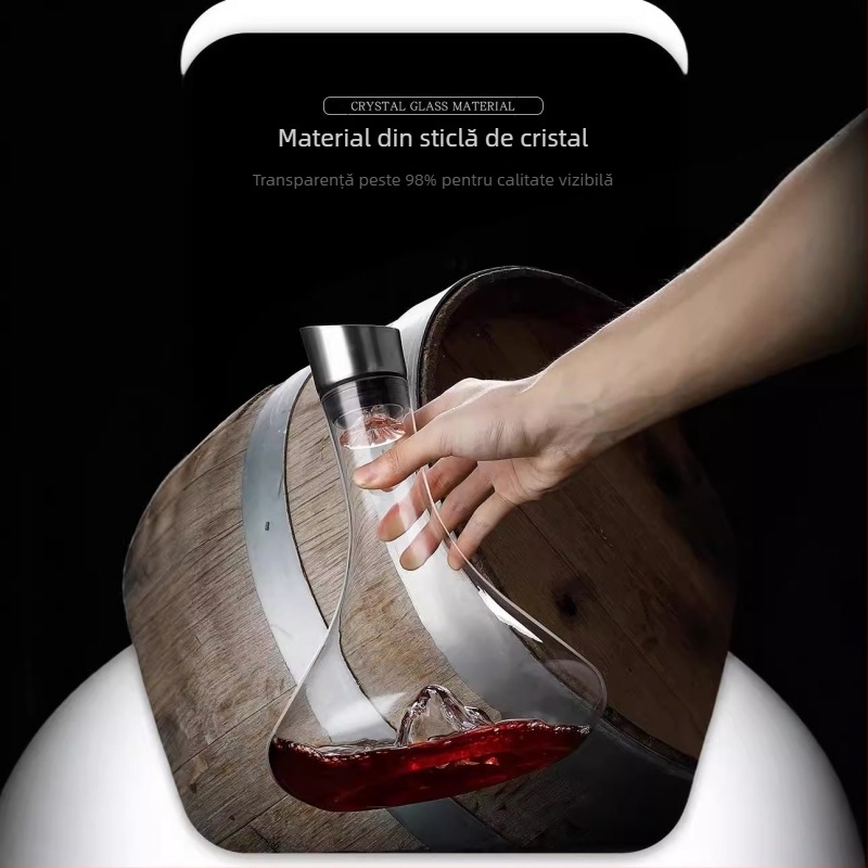 Decanter Waterfall Blue Mountain din cristal, bază Jinshan iceberg, pentru hoteluri și cluburi cu logo personalizat
