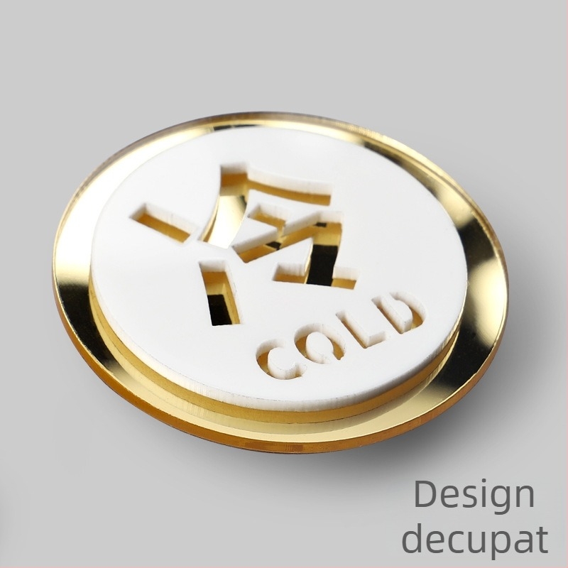 Semn din acril pentru apă caldă și rece, design cu decupaj dublu, siglă pentru robinet în baia hotelului
