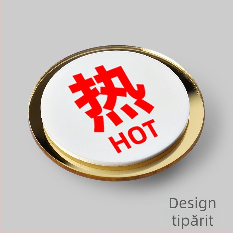 Semn din acril pentru apă caldă și rece, design cu decupaj dublu, siglă pentru robinet în baia hotelului