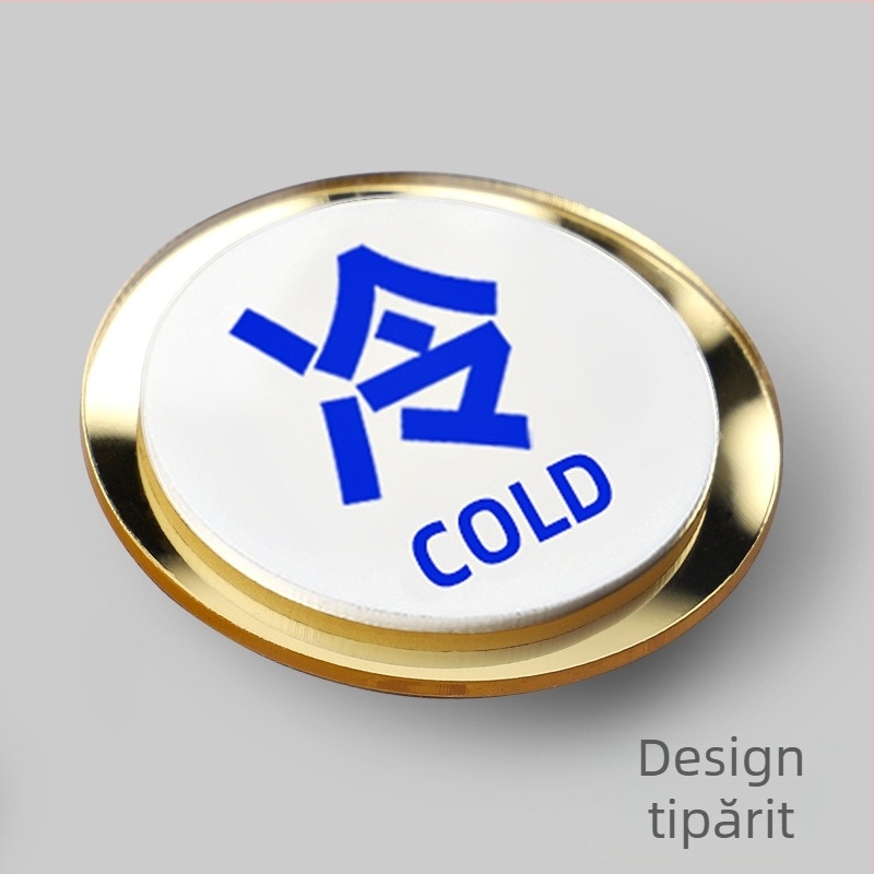 Semn din acril pentru apă caldă și rece, design cu decupaj dublu, siglă pentru robinet în baia hotelului