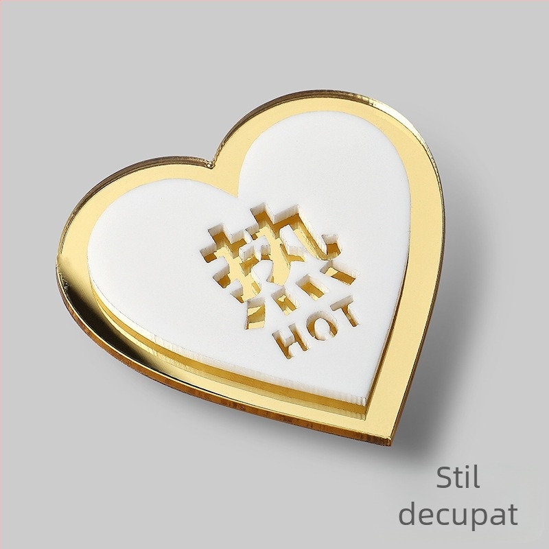Semn din acril pentru apă caldă și rece, design cu decupaj dublu, siglă pentru robinet în baia hotelului