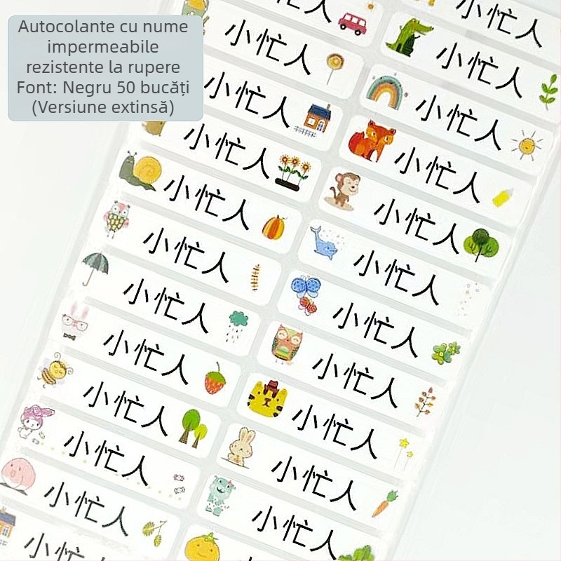 Etichete impermeabile cu nume pentru grădiniță – pentru rechizite și sticle de apă