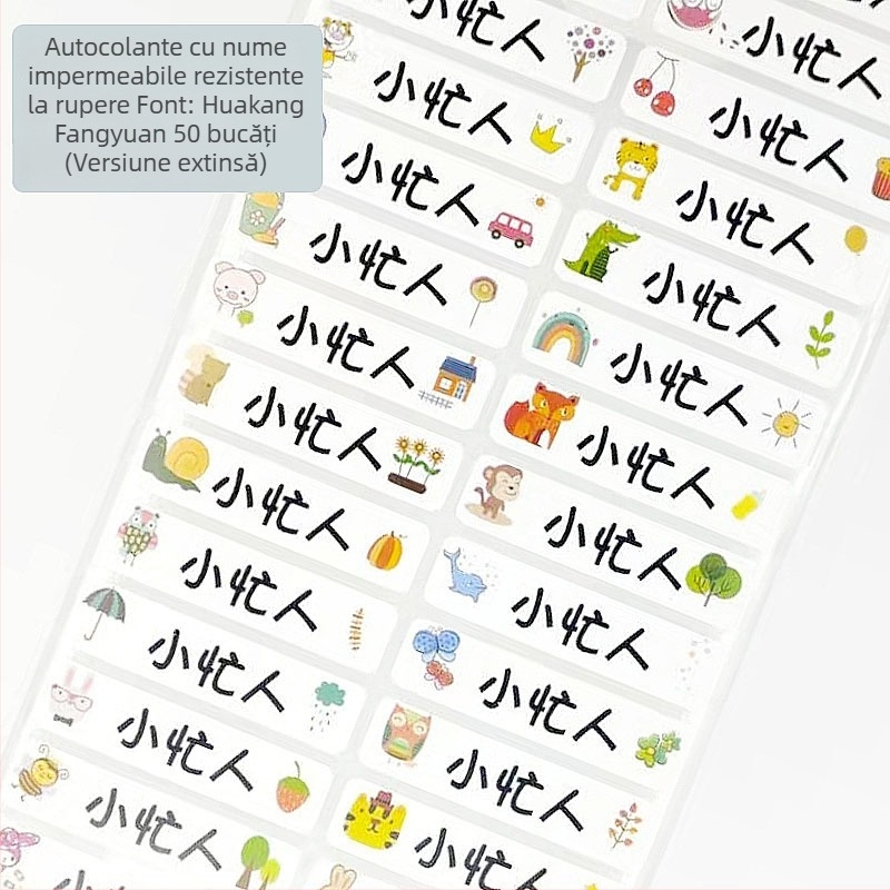Etichete impermeabile cu nume pentru grădiniță – pentru rechizite și sticle de apă