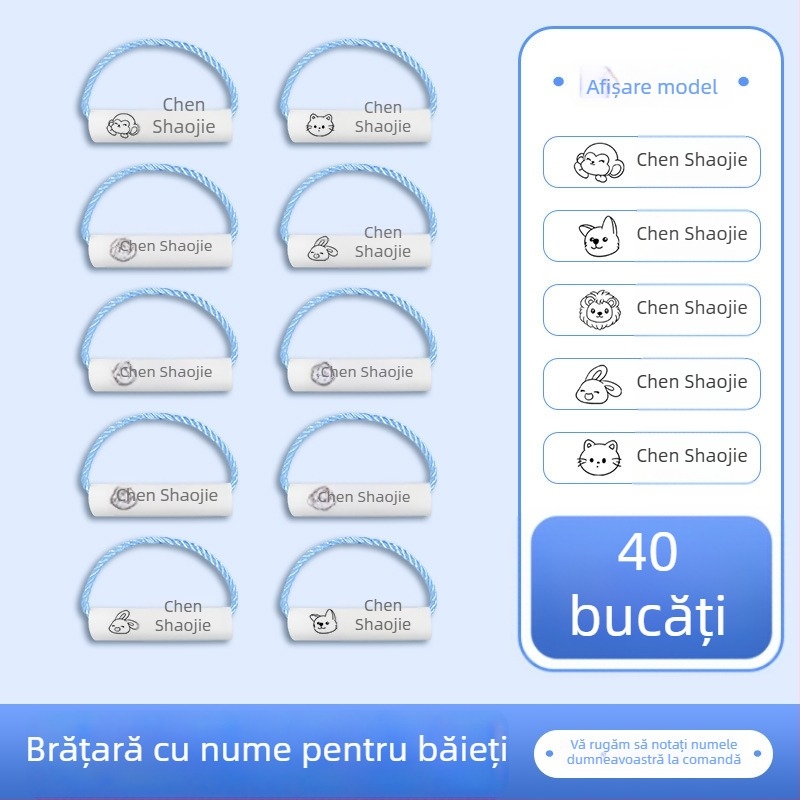 Etichete cu nume pentru grădiniță, etichete impermeabile, reutilizabile, lanțuri de purtare anti-pierdere, potrivite pentru ghiozdan și pantofi, stil desen animat