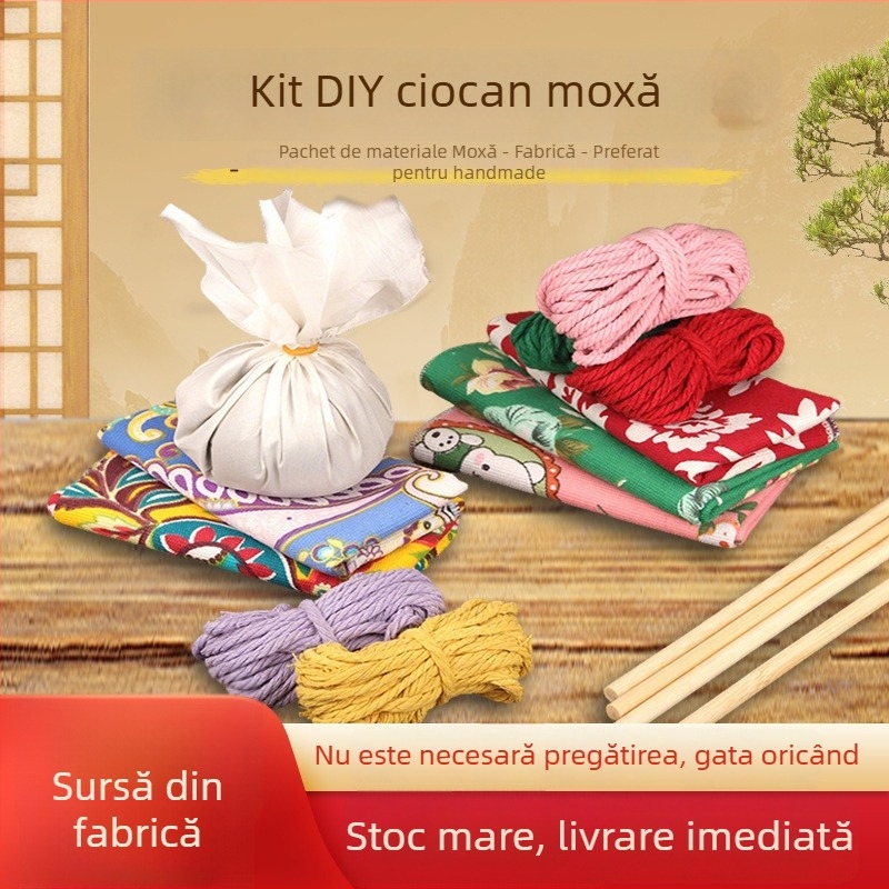 Cioc Mugwort – Cioc de masaj DIY realizat manual, kit material brocat satin (semi-finished instrument de wellness)