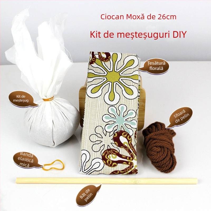 Cioc Mugwort – Cioc de masaj DIY realizat manual, kit material brocat satin (semi-finished instrument de wellness)