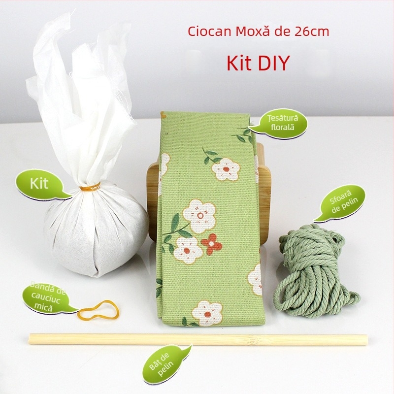 Cioc Mugwort – Cioc de masaj DIY realizat manual, kit material brocat satin (semi-finished instrument de wellness)