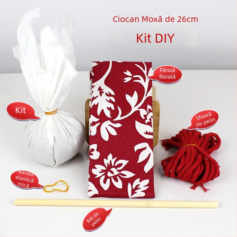 Cioc Mugwort – Cioc de masaj DIY realizat manual, kit material brocat satin (semi-finished instrument de wellness)