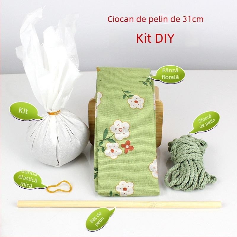 Cioc Mugwort – Cioc de masaj DIY realizat manual, kit material brocat satin (semi-finished instrument de wellness)