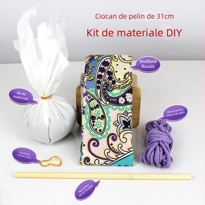Cioc Mugwort – Cioc de masaj DIY realizat manual, kit material brocat satin (semi-finished instrument de wellness)