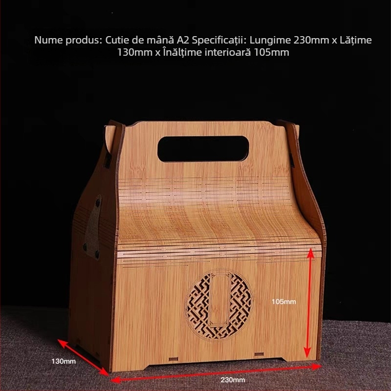 Cutie de ceai din bambus pentru depozitare ceai verde și negru – cutie cadou premium