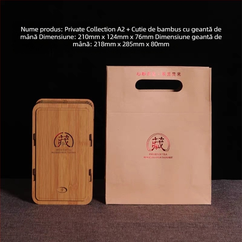 Cutie de ceai din bambus pentru depozitare ceai verde și negru – cutie cadou premium