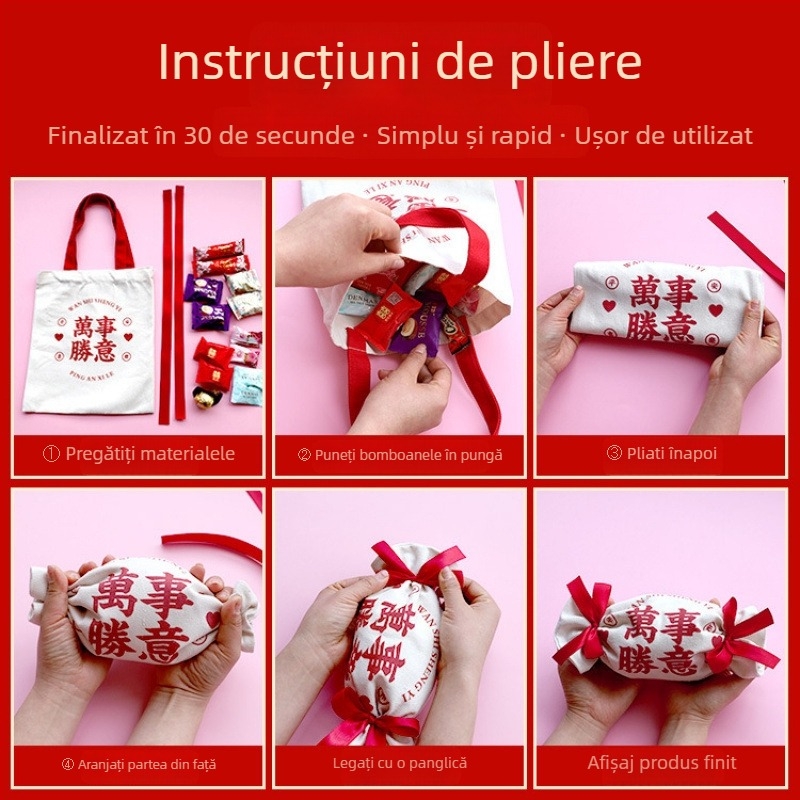 Cadouri de nuntă în stil chinezesc: pungă din pânză pentru bomboane și cutie pentru bomboane