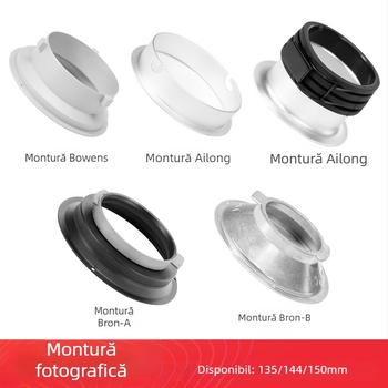 Adaptor Softbox cu montură bayonet pentru fotografie, compatibil cu softboxuri Shenniu, Jiebao, Zhijie și concentrator Zhijie
