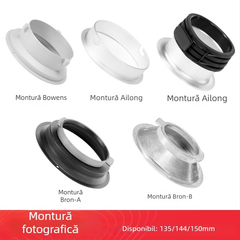 Adaptor Softbox cu montură bayonet pentru fotografie, compatibil cu softboxuri Shenniu, Jiebao, Zhijie și concentrator Zhijie