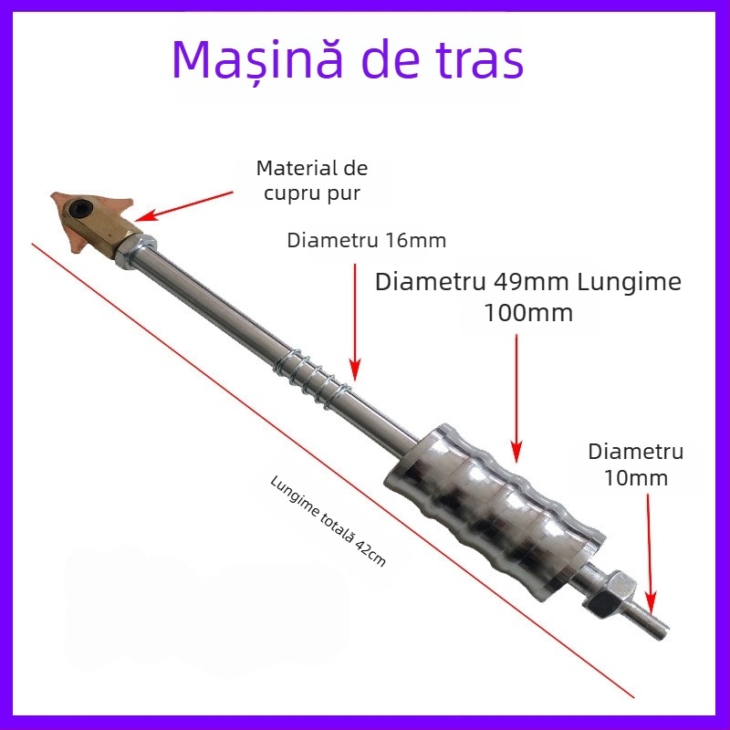 Accesorii pentru mașina de modelare și reparații la tablă auto: mâner cu formă de pistol, piesă triunghiulară, tijă de carbon, garnitură circulară, mandrină