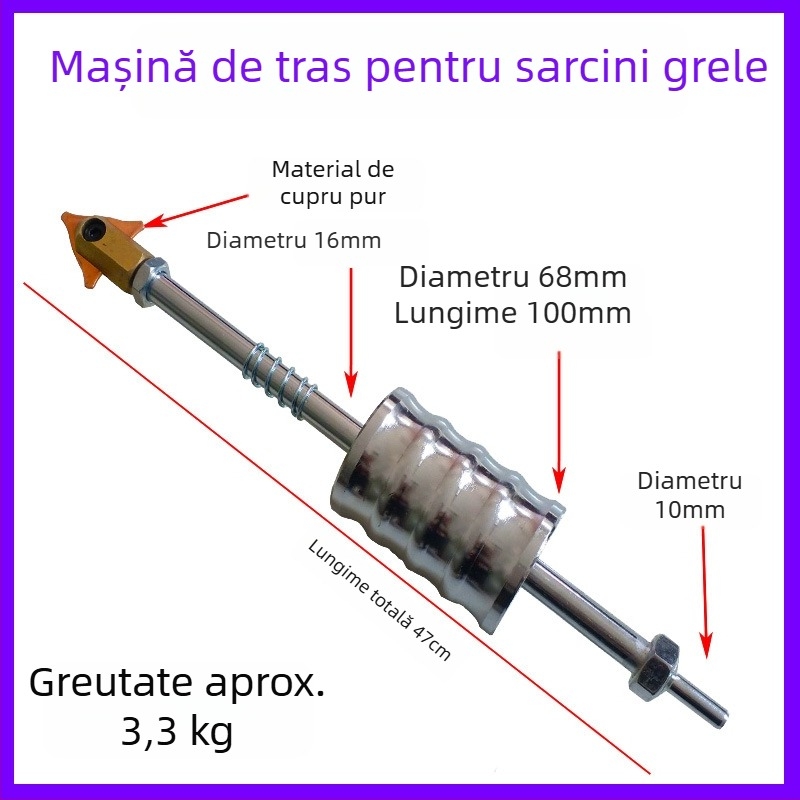 Accesorii pentru mașina de modelare și reparații la tablă auto: mâner cu formă de pistol, piesă triunghiulară, tijă de carbon, garnitură circulară, mandrină