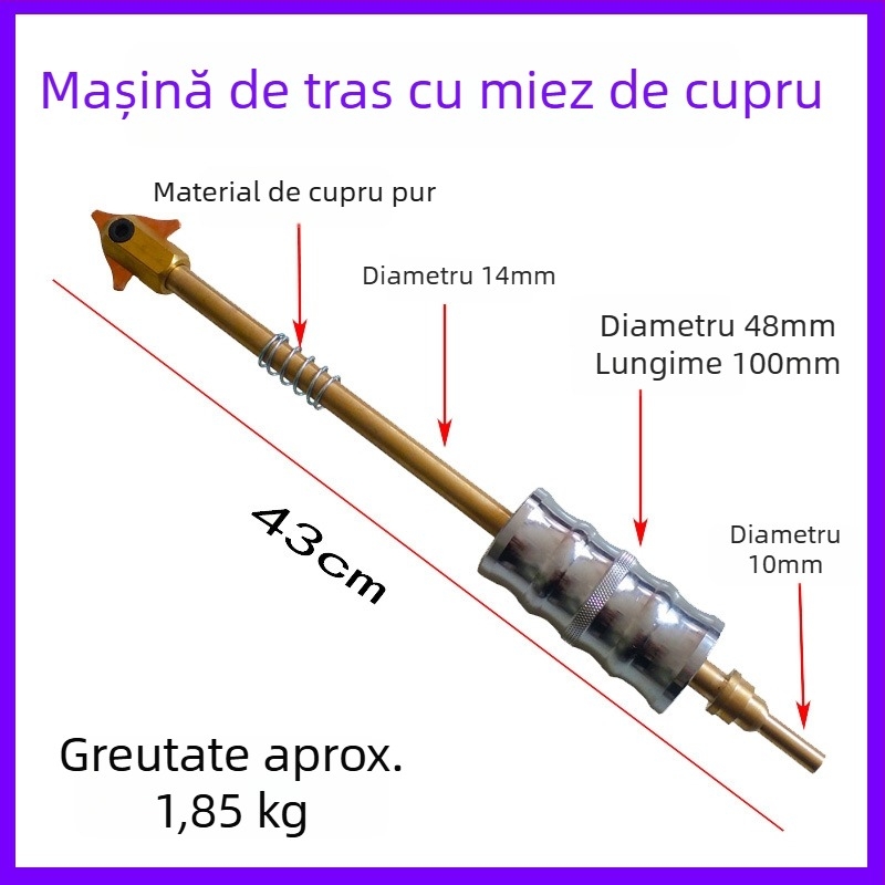 Accesorii pentru mașina de modelare și reparații la tablă auto: mâner cu formă de pistol, piesă triunghiulară, tijă de carbon, garnitură circulară, mandrină