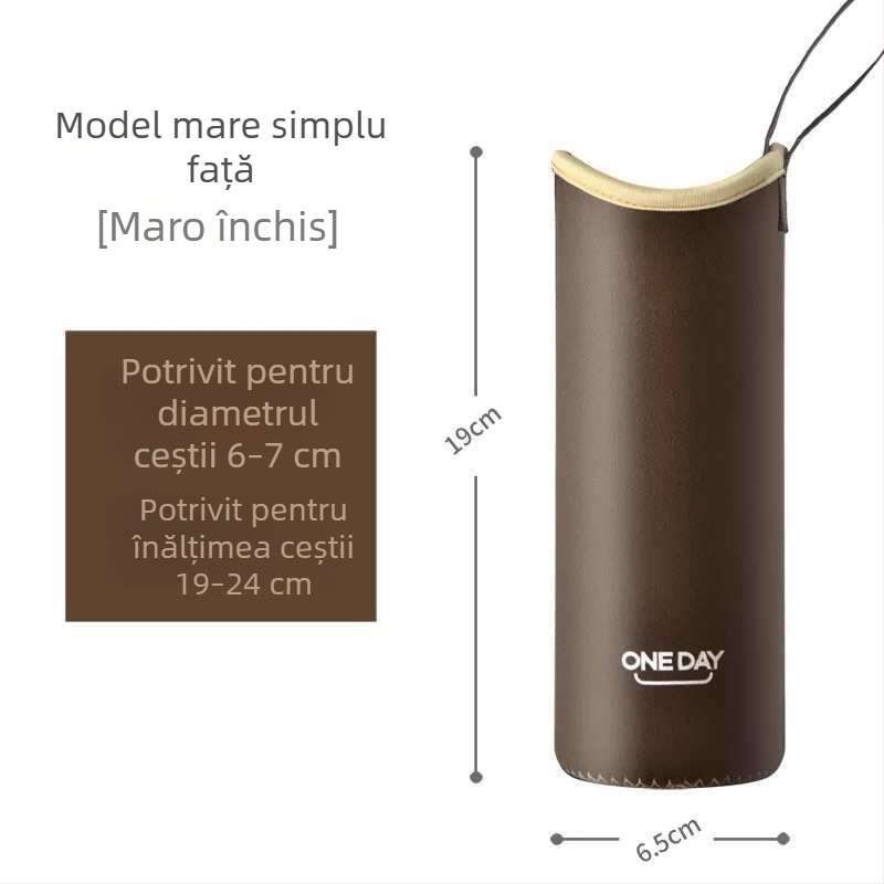 Husă pentru cană cu șnur, izolație universală pentru cană din sticlă sau termos, 350–500 ml