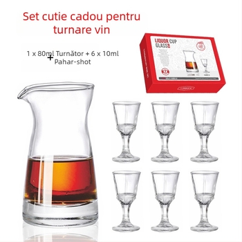 Set cadou de pahare de vin cu logo, 8 piese, include decantor și pahare înalte