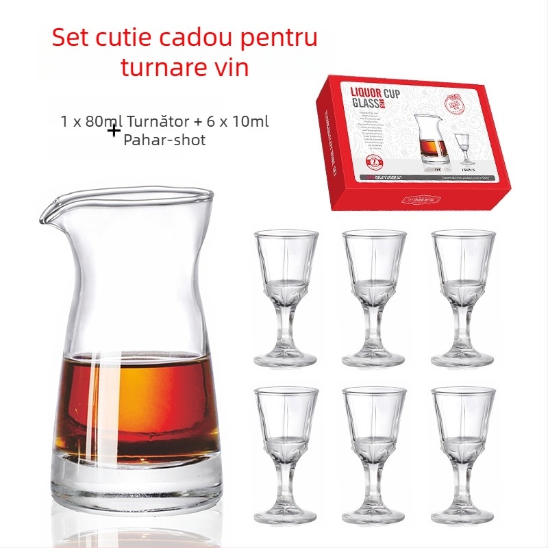 Set cadou de pahare de vin cu logo, 8 piese, include decantor și pahare înalte