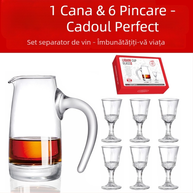 Set cadou de pahare de vin cu logo, 8 piese, include decantor și pahare înalte