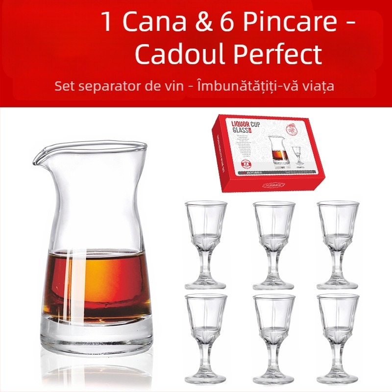 Set cadou de pahare de vin cu logo, 8 piese, include decantor și pahare înalte