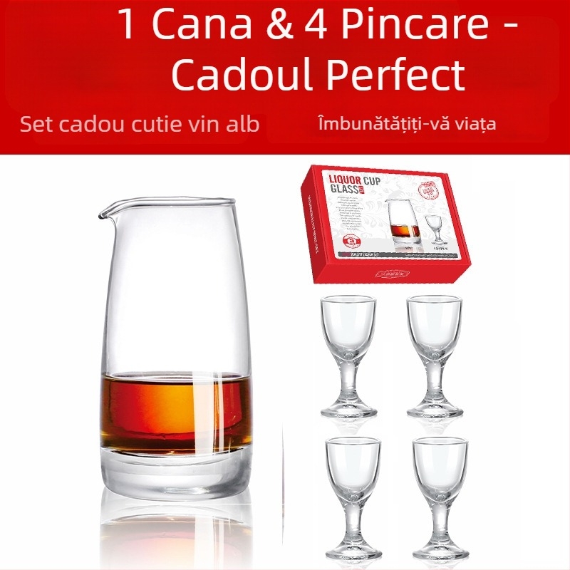 Set cadou de pahare de vin cu logo, 8 piese, include decantor și pahare înalte