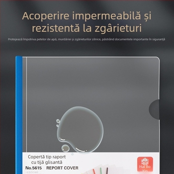 Dosar A4 cu clips de tragere, inserții transparente, capacitate mare, mapă din plastic cu model