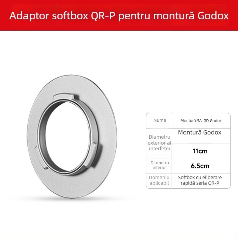 Inel adaptor Baorong pentru softbox de studio Godox (patrat/octagonal)