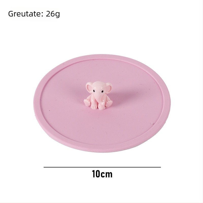 Capac de cană din silicon, silicon alimentar, design cu desene animate, protecție împotriva prafului și a scurgerilor, capac etanș multifuncțional pentru ceai și băuturi