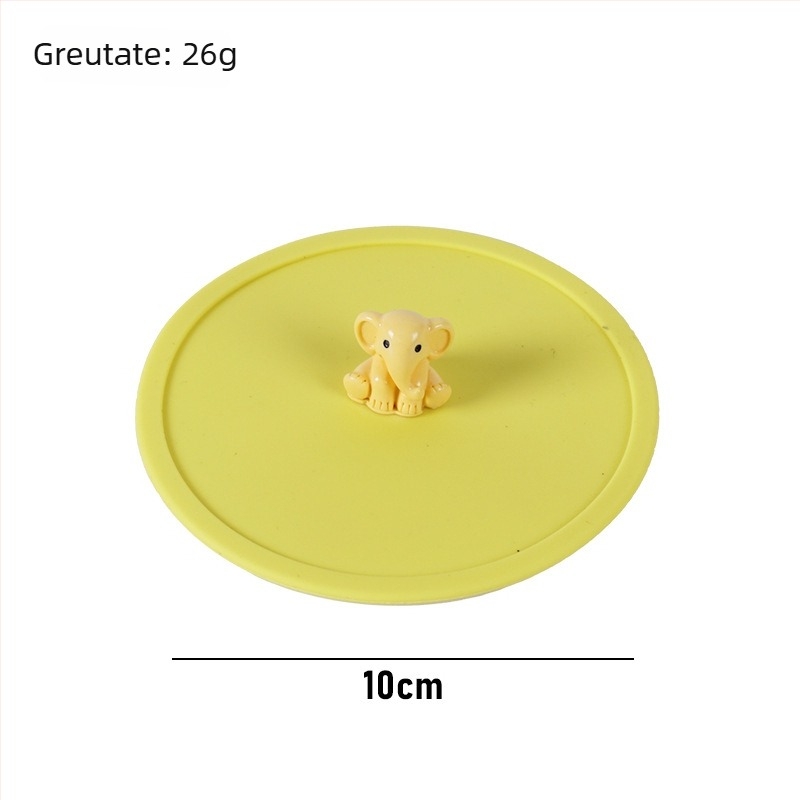 Capac de cană din silicon, silicon alimentar, design cu desene animate, protecție împotriva prafului și a scurgerilor, capac etanș multifuncțional pentru ceai și băuturi