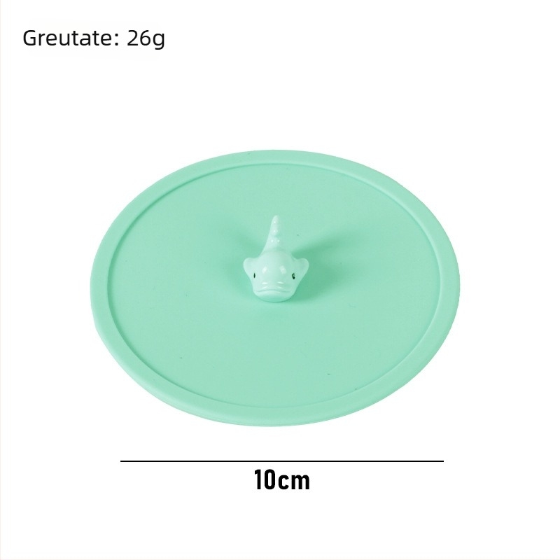 Capac de cană din silicon, silicon alimentar, design cu desene animate, protecție împotriva prafului și a scurgerilor, capac etanș multifuncțional pentru ceai și băuturi