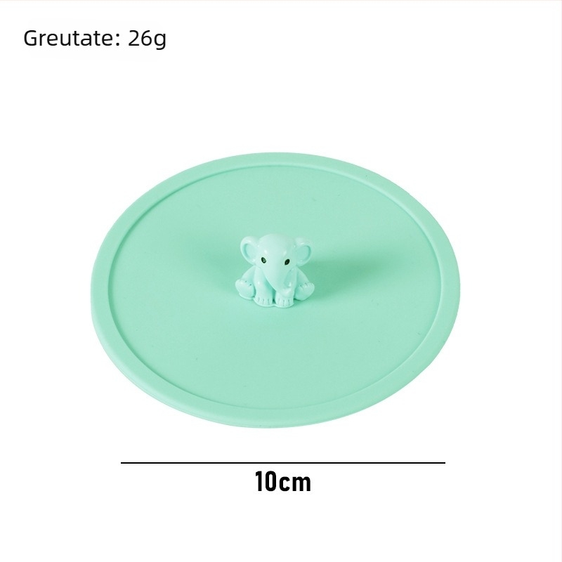 Capac de cană din silicon, silicon alimentar, design cu desene animate, protecție împotriva prafului și a scurgerilor, capac etanș multifuncțional pentru ceai și băuturi