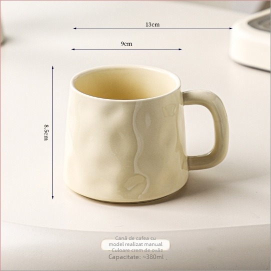 Ceașcă ceramică cu glazură subglazură cremă, pentru uz casnic, mic dejun și cafea la birou