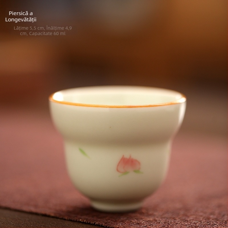 Ceașcă de ceai din ceramică, cu design persimmon, stil antic, pictură manuală, pentru uz casnic și băuturi alcoolice personale