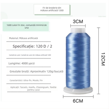 Fir de broderie din mătase artificială Sakura Brand 120D/2, set de culori în degrade pentru broderie manuală și pe mașină